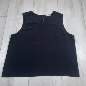 Grana Silk Classic Black Tank Top Size Large Tank Top Blouse Keyhole